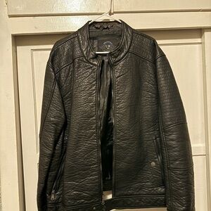 Urban Republic Black Leather Bomber Jacket